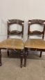 Pair of antique Louis Philippe chairs in carved solid walnut, 1850