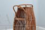 Vintage bamboo bar set with serving trolley, stools and coffee table, 1950s