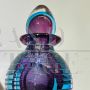 Perfume holder vase by Flavio Poli in submerged blue and purple Murano glass