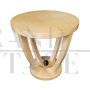 Round Art Deco style coffee table in parchment 