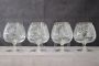 Set of 4 refined cognac glasses in engraved glass