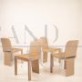 Set of 4 designer chairs by Pierluigi Molinari for Pozzi with Vienna straw seat