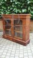 Small antique Napoleon III display cabinet in walnut briar