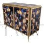 Design sideboard in artistic colored glass with lighting