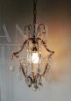 Vintage Maria Theresa style chandelier with crystal drops, 1950s