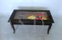 Vintage coffee table with openable showcase top