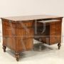 Antique Louis Philippe desk in walnut with large drawers, 19th century Italy