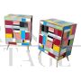 Pair of multicolored Murano glass bedside tables