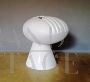 Space age design vase in white ceramic by Enzo Bioli