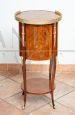 Antique French Napoleon III bedside cabinet with inlays and bronzes