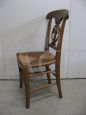 Set of 4 vintage straw chairs in walnut, never used