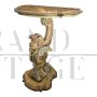 Pair of small antique style consoles carved with cherubs