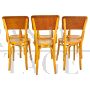 Set of 6 1950s bent beech bistro chairs