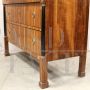 Antique Empire dresser in walnut with columns, 19th century Italy