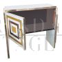 Design sideboard bar cabinet in colored glass and mirror