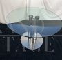 Marcuso design table by Marco Zanuso for Zanotta with round glass top