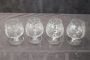 Set of 4 refined cognac glasses in engraved glass