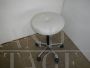 Vintage stool with padded seat in white skai, 1980s