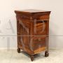 Antique Charles X capuchin bedside table in walnut, 19th century Italy