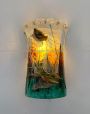 A.V.E.M. wall light in artistic Murano glass with aquarium, 1950s