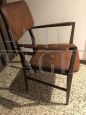 50s armchair in wood and artificial leather