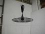 Industrial saucer shaped industrial lamp from the 40s in black metal