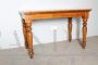 Antique rustic small table with turned legs, 19th century