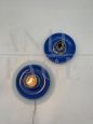 Pair of vintage blue plastic ceiling lights, Italy 1970s