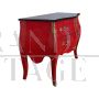 Baroque style dresser in antique red lacquer