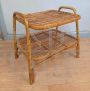 Bonacina style two-tier bamboo coffee table, 1970s