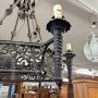 Antique wrought iron chandelier with six lights, Italy 19th century