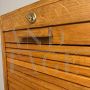 Art deco single rolling shutter filing cabinet in oak, 1940s