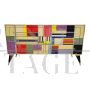 Design dresser in multicolored Murano glass with 6 drawers