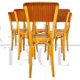 Set of 6 1950s bent beech bistro chairs