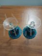 Pair of Florence bombonière glass vases from Empoli in light blue glass