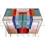 Vintage style sideboard in multicolored Murano glass