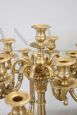 Pair of antique gilded bronze candelabra from the 19th century