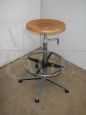 Vintage office stool with wheels and footrest, 1970s