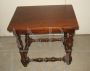 Vintage walnut coffee table with spool legs, early 20th century