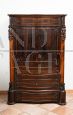 Antique Louis Philippe secretaire in fine exotic wood with maple interior