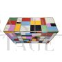 Dresser with 4 drawers in colored glass