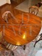 Set of 19th century extendable oval table with inlays + 4 chairs