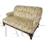 Antique living room set with sofa and armchairs in damask fabric