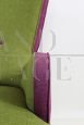 Vintage 80s armchair in green and purple piqué cotton