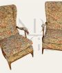 Pair of winged armchairs designed by Paolo Buffa