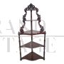 Antique corner étagère whatnot bookcase with 5 open shelves