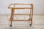 Vintage bar trolley in beech wood and glass, 1950s