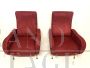 Pair of Lady style reclining red velvet armchairs, 1970s