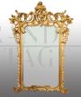 Large antique Louis Philippe Italian mirror in gilded and carved wood