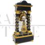 Antique Napoleon III period table pendulum clock in wood and bronze